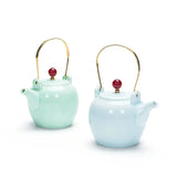 Load image into Gallery viewer, Celadon Handle Pot Porcelain TeaPot Home Ceramic Chinese Tea Set Simple Solid Color Hotel Restaurant Kettle about 310ML