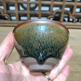 Load image into Gallery viewer, Jianzhan Master Piece Golden Hare Fur Tenmokus Cup by Famous Potter Ceramic Tea Bowl China Kungfu Tea Cup Valuable Collection