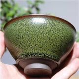 Load image into Gallery viewer, Jianzhan China Tianmu teacup Handmade Green coffee cup CeramicTemmoku Glaze Kung Fu Tea Master Cup intangible cultural heritage