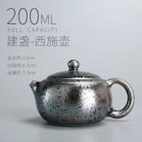 Load image into Gallery viewer, Chunxuan Tang|Zeng Guangxu Raw Ore Temmoku Glaze Jianzhan Xi Shi Pot High Temperature Kiln Baked Teapot Ball Hole Tea-Making Set