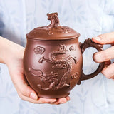 Load image into Gallery viewer, Purple Clay Teapots Chinese Kung Fu Tea Set Master Hand Carved Teapot with Tea Infuser Green Tea Filter Kettle Tea Accessories