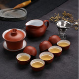 Load image into Gallery viewer, Ceramic Yixing purple sand Kung Fu tea set a teapot  eight cups of tea set teapot  teacup set
