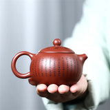 Load image into Gallery viewer, 150ML Handcrafted Buddhist Scriptures Yixing Purple Clay Teapot Small Capacity Traditional Chinese Kettle Puer Oolong Tea Set