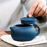 Load image into Gallery viewer, Chinese Yixing Asiatic Apple Tea  Beauties Handmade Purple Grit Azure Clay Teapot Customized Handicraft Gifts Set